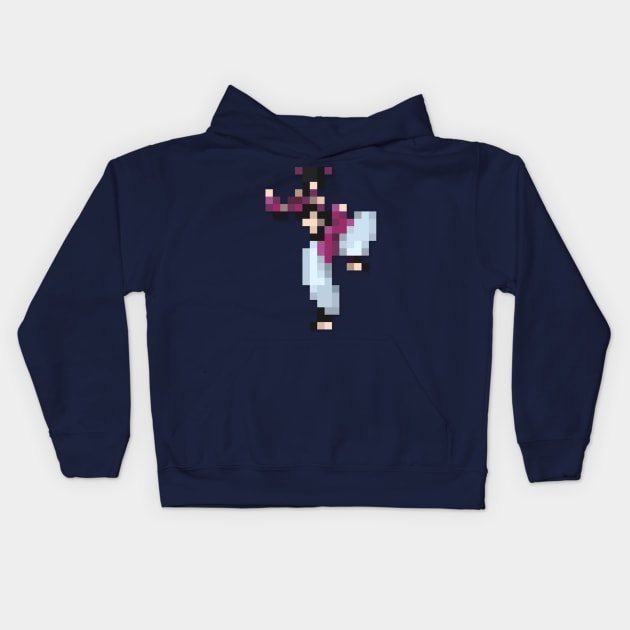 Juri Han low-res pixelart Kids Hoodie by JinnPixel